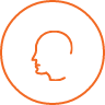 Animated facial profile representing maxillofacial surgery